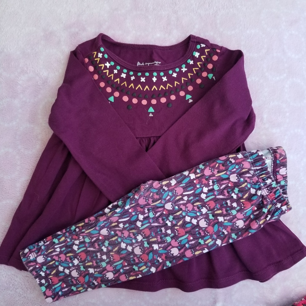 Cute tunic & matching leggings. Size 6-9 months